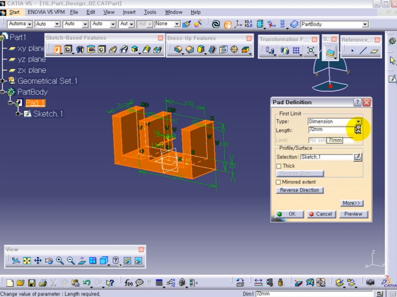 CATIA V5(Part 2) Part Design